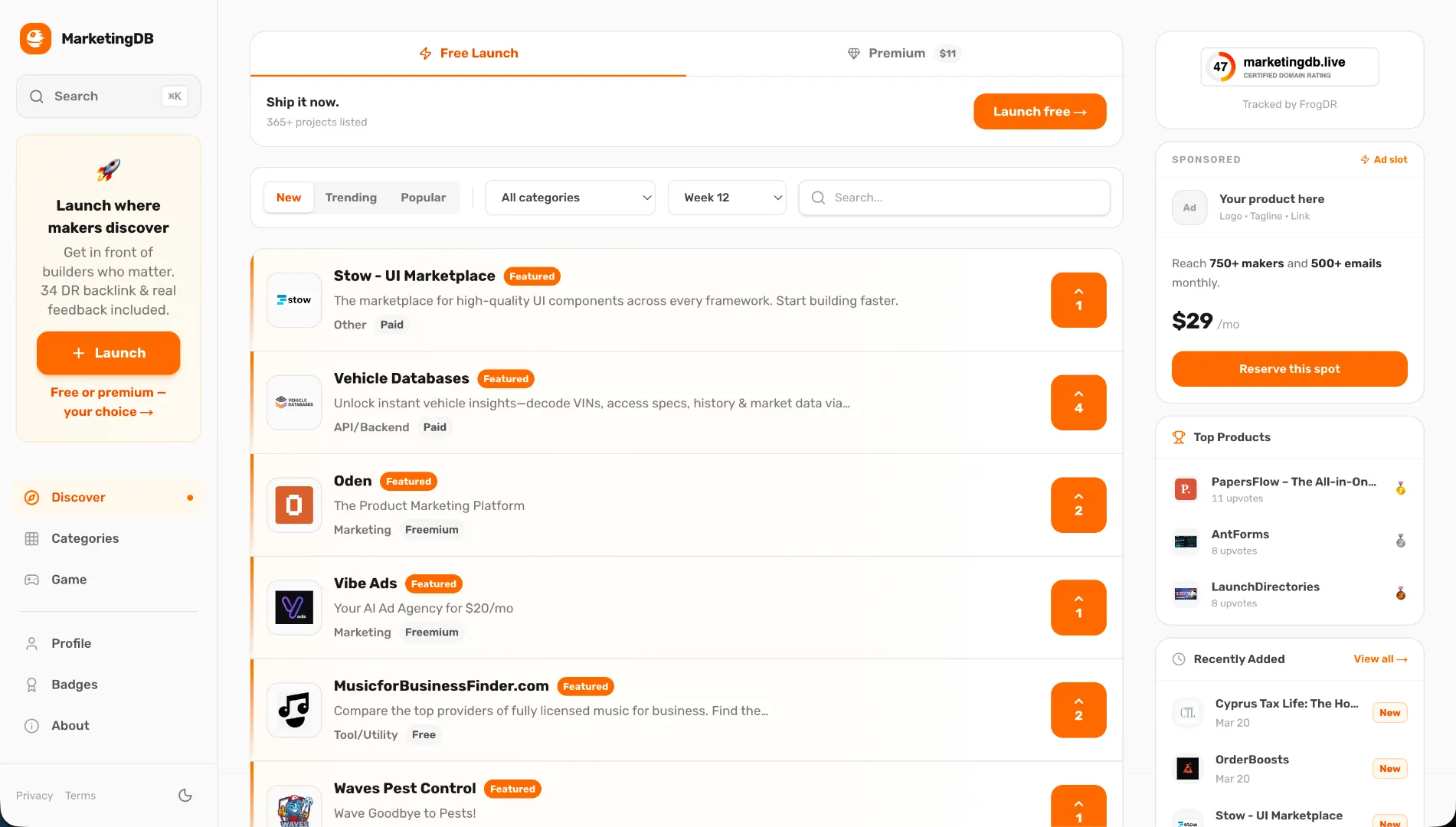 MarketingDB screenshot